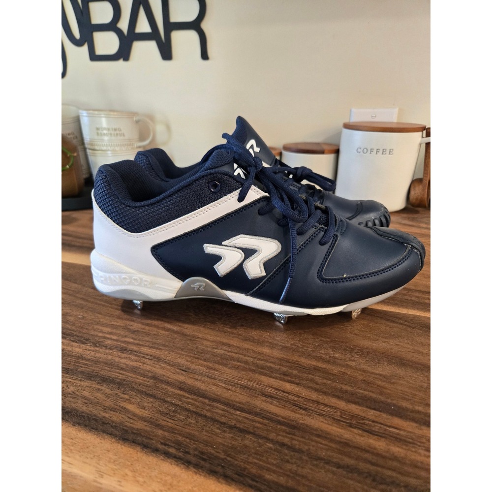 Ringor Dynasty Women 11 Navy Blue White Metal Fastpitch Softball Cleats Spikes